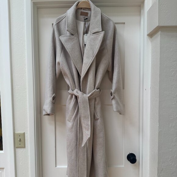 Crescent Belted Wool Coat - M - Picture 1 of 5